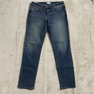 Oliver Logan Jeans Womens Size 28 Straight Leg Button Fly Dark Aged Vintage Blue